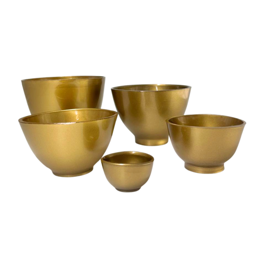 Kit de Bowls Flexibles para Spa y Facial (5 Piezas) | Dorado y Cobre