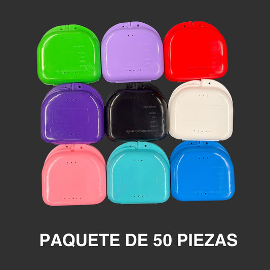 Paquete de 50 cajas de ortodoncia chicas en colores firmes