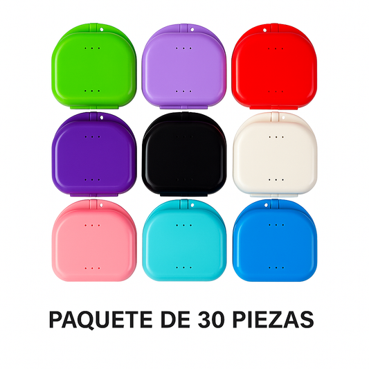 Paquete de 30 cajas de ortodoncia chicas en colores firmes